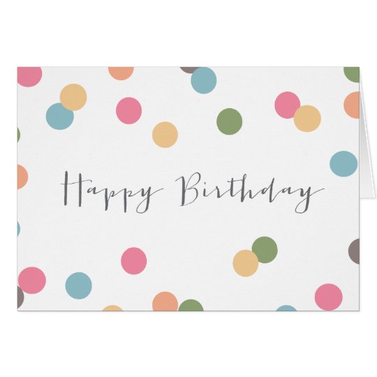 Blank Confetti Dot Birthday Card