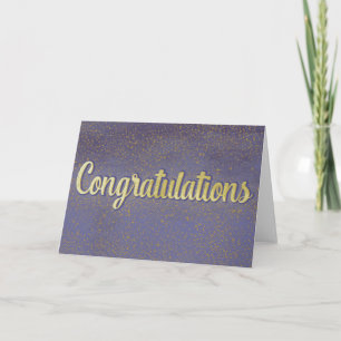 Blank Congratulations Blue and Gold Card