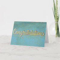 Blank Congratulations Light Blue and Gold