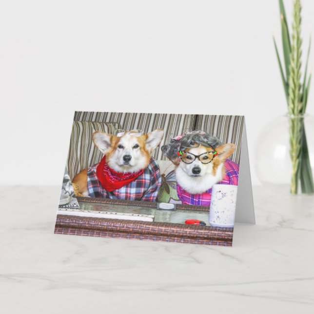Blank Corgi Couple Card (Front)