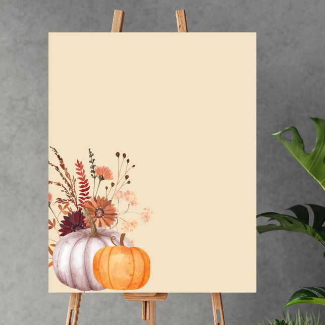 Blank Create Your Own boho fall pumpkin burgundy Poster (Creator Uploaded)