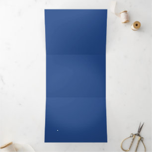 Blank Create Your Own - Deep Blue Tri-Fold Invitation