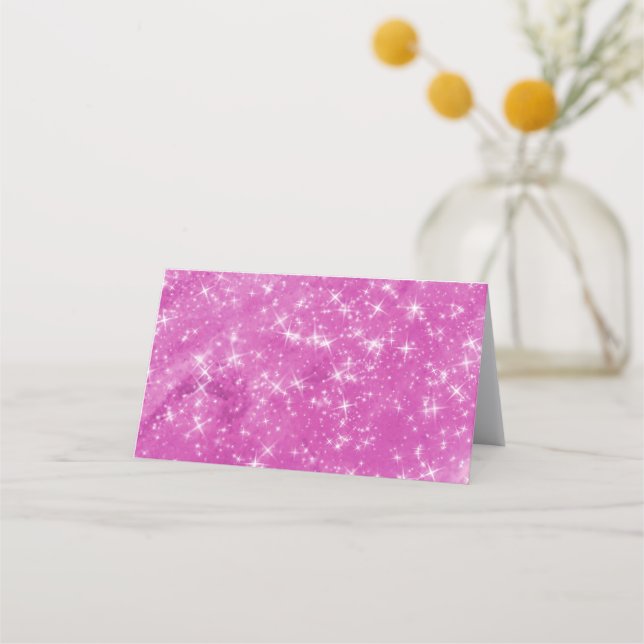 Blank Create Your Own Magenta Glitter Loyalty Card (Front)