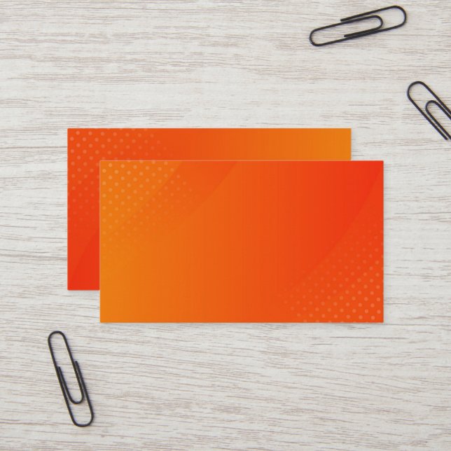 BLANK CREATE YOUR OWN ORANGE BUSINESS CARD (Front/Back In Situ)
