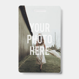 Blank Create Your Own Template Text Photo Image  ID Badge