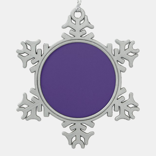 Blank Create Your Own - Violet Snowflake Pewter Christmas Ornament (Front)
