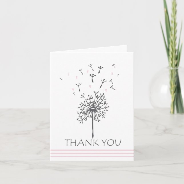 Blank Dandelion Thank You Card (Front)