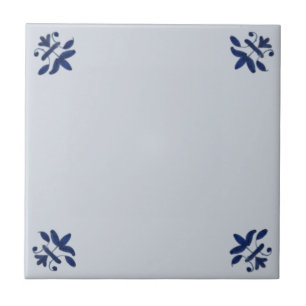 Blank Delft Bordered Tile to Mix & Match w/Others 