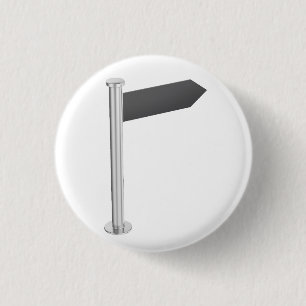 Blank direction arrow sign 3 cm round badge