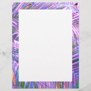 Blank Disco Palm Leaf Border  Letterhead