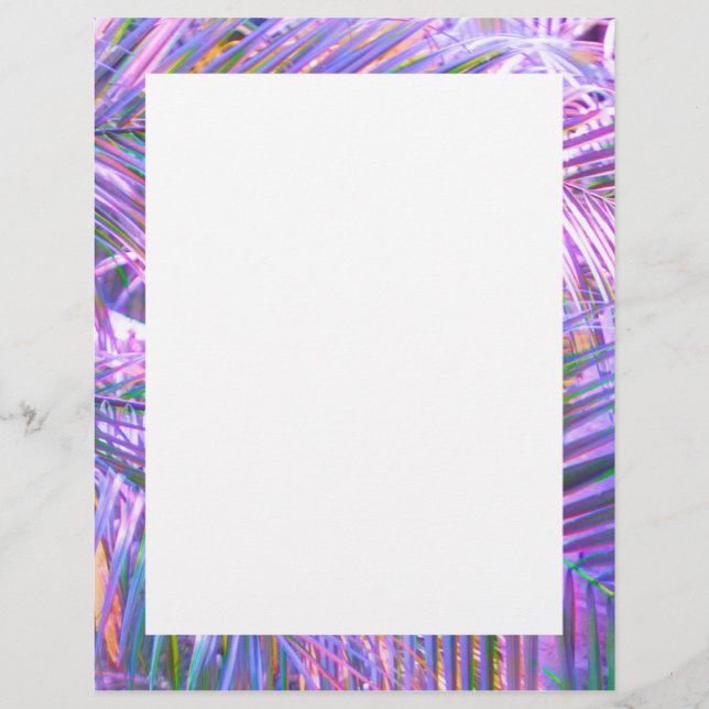 Blank Disco Palm Leaf Border  Letterhead (Front)