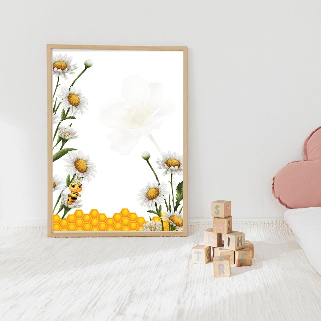 Blank DIY Mama To Bee Honeybee Honeycomb Theme Poster (Creator Uploaded)