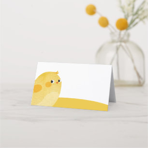 Blank Easter buffet card with cute baby chicken