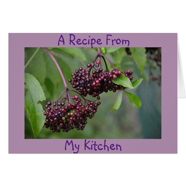 Blank Elderberry Recipe Note Card (Front Horizontal)