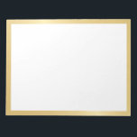 Blank Elegant Gold Notepad<br><div class="desc">Blank Notepad features white blank space with gold border.</div>