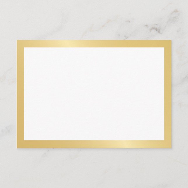 Blank Elegant Gold Wedding Advice Card (Front)