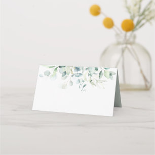 Blank Elegant Green Foliage Place Card