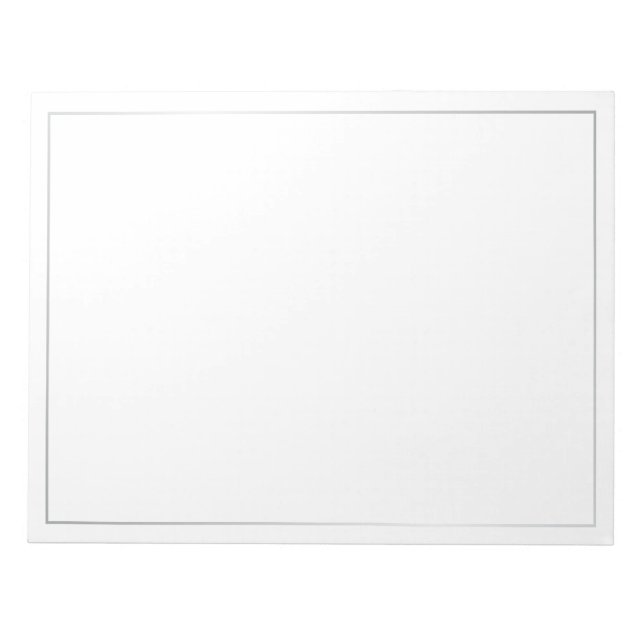 Blank Elegant Silver Notepad (Front)