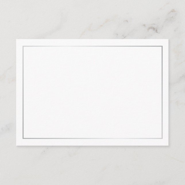 Blank Elegant Silver Wedding Advice Card (Front)
