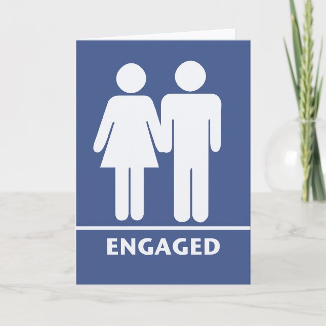 Blank Engagement Card - Men/Women Symbols (Front)