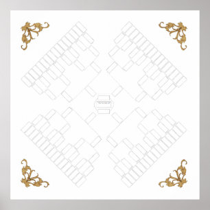 Blank Family Tree 4-Way Pedigree (7 generation) Poster
