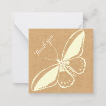 Blank Flat Thank You Card with Butterfly 