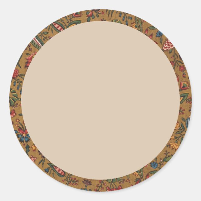 Blank Floral Wreath Label Classic Round Sticker (Front)