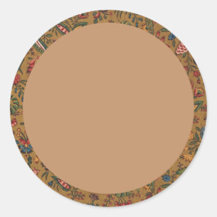 Blank Floral Wreath Label Classic Round Sticker