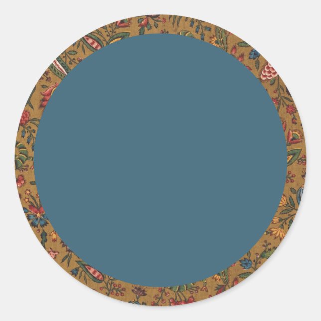 Blank Floral Wreath Label Classic Round Sticker (Front)