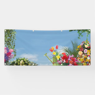 blank flower shop sale banner