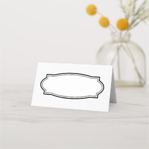 Blank folded place cards with elegant border