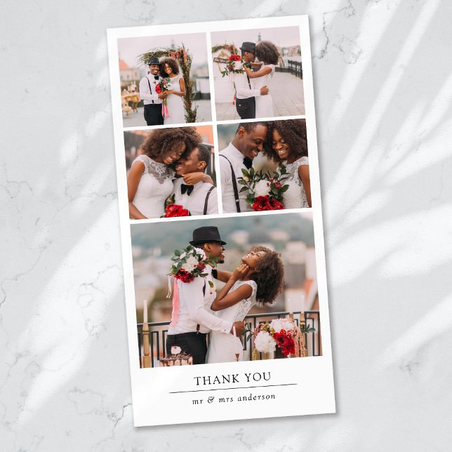 Blank for Your Message Personalised Photo Wedding Thank You Card (Creator Uploaded)