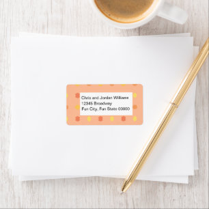 Blank Four Corners Peach Yellow Tiled Pattern Label