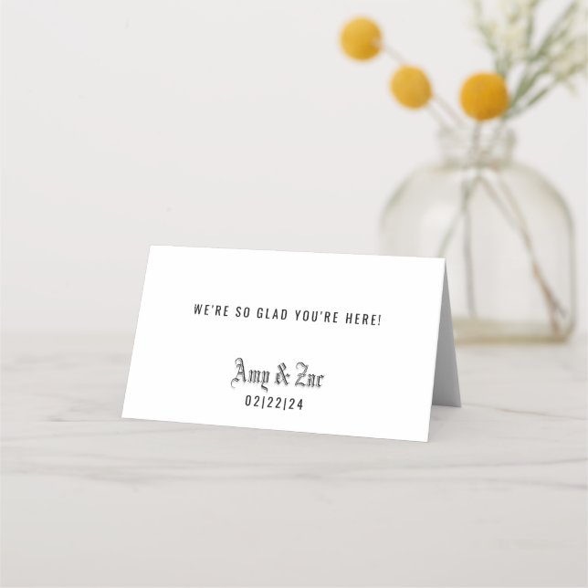 Blank Front Blackletter Place Card (Back)