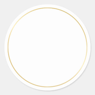 Blank Gold and White Classic Round Sticker