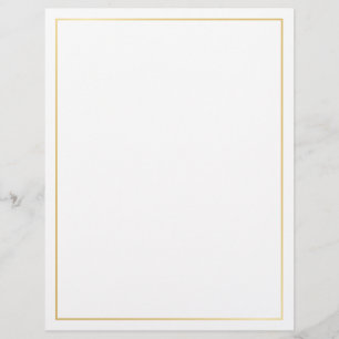 Blank Gold and White Custom Letterhead