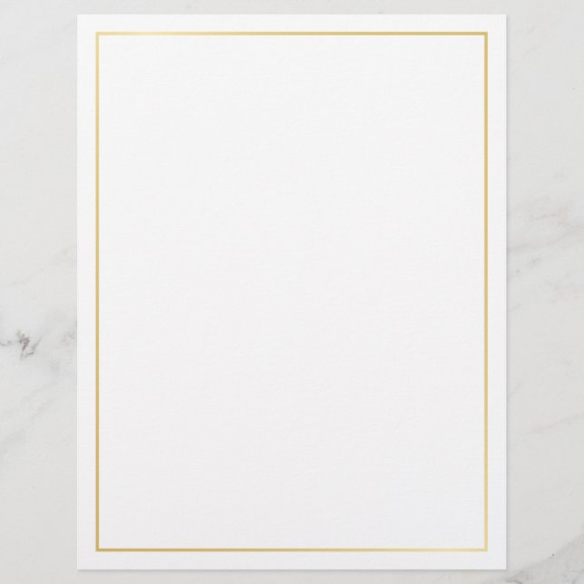 Blank Gold and White Custom Letterhead (Front)