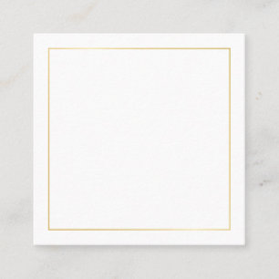 Blank Gold and White Square Business Card