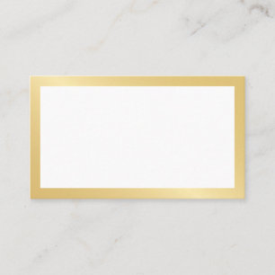 Blank Gold and White Wedding Place Card