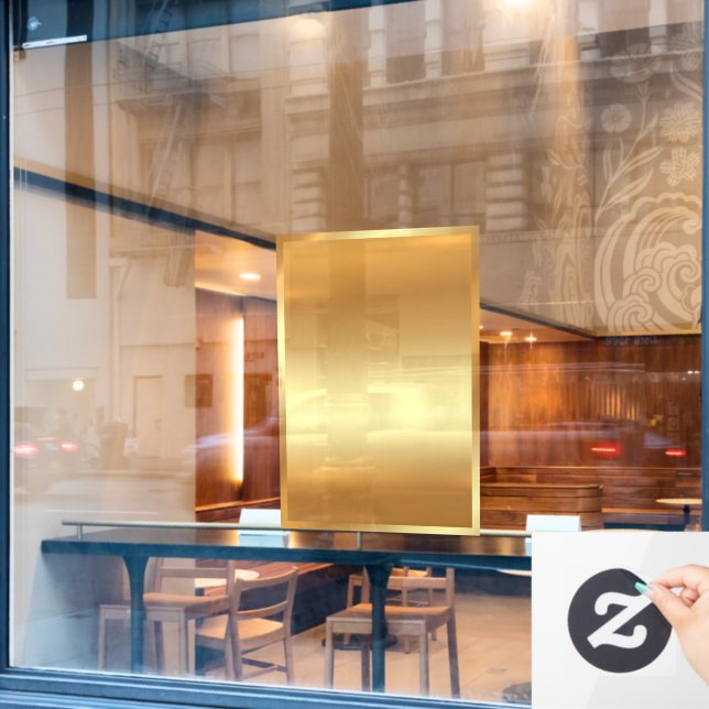 Blank Gold Background Add Your QR Code Text Logo (Cafe Window)