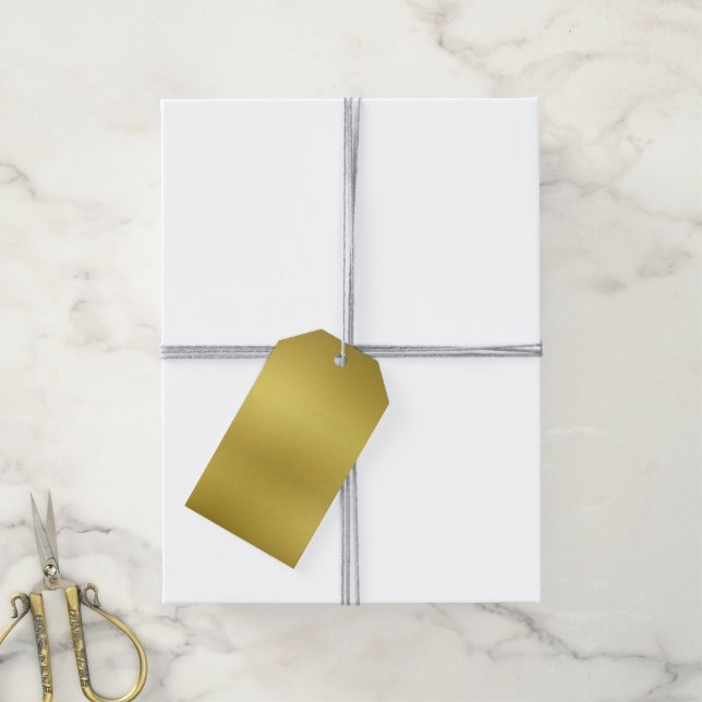 Blank Gold Background Template Gift Tags (With Twine)