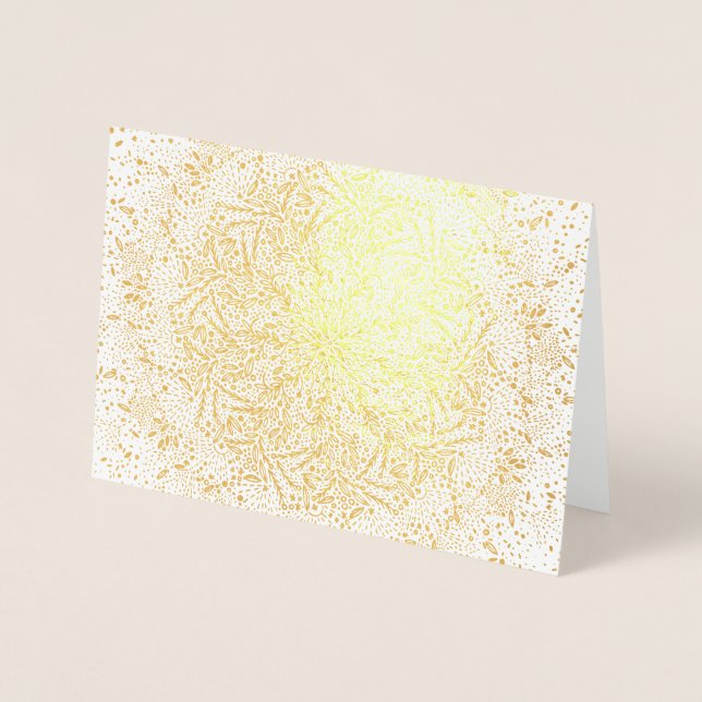 Blank Gold Foil Christmas Holiday Greeting Card (Front)
