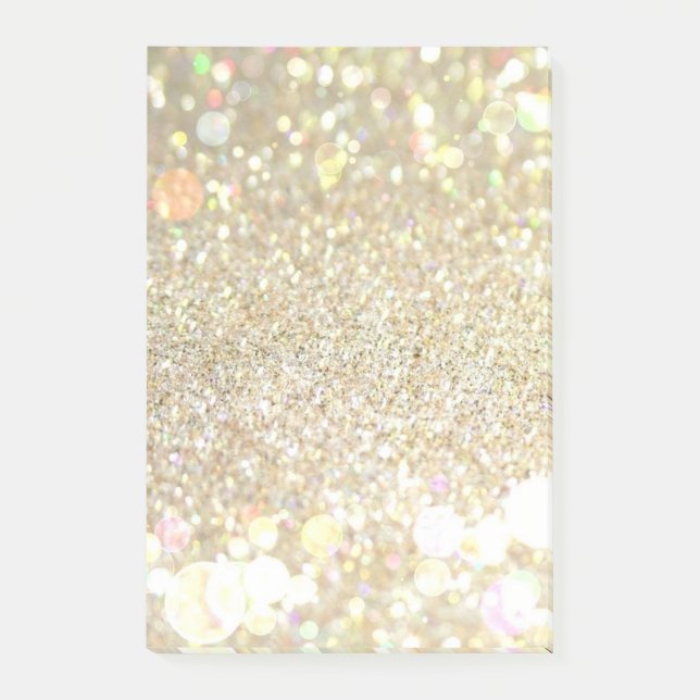 Blank gold glitter post it notes (Front)