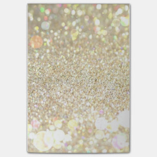 Blank gold glitter post it notes