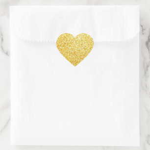 Blank Gold Glitter Template Glamorous Classic Heart Sticker