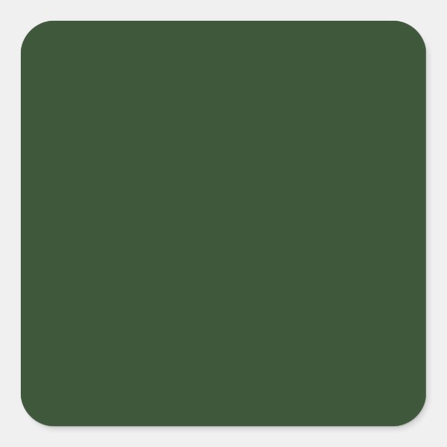 Blank Green Olive Solid Colour Square Sticker (Front)