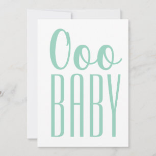 Blank Green Ooo BABY: Baby Boy or Shower Greeting Holiday Card