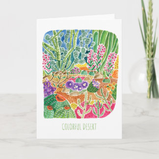Blank Greeting Card Colourful Desert