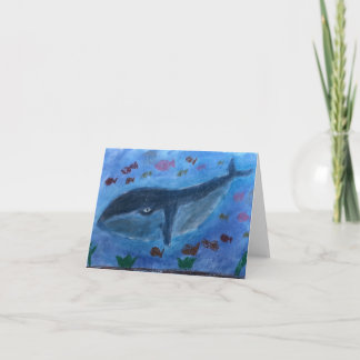 Blank greeting card for any occasion (whale)