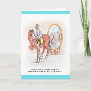 Blank Greeting Card Horseracing Humour